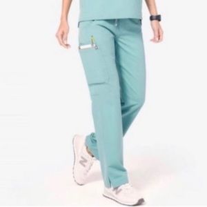 Figs - rare limited edition aquamarine sea glass kade cargo pants petite Large